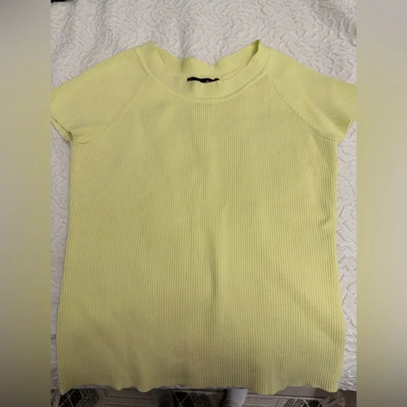 Yellow Ribbed Tee - Picture 1 of 2